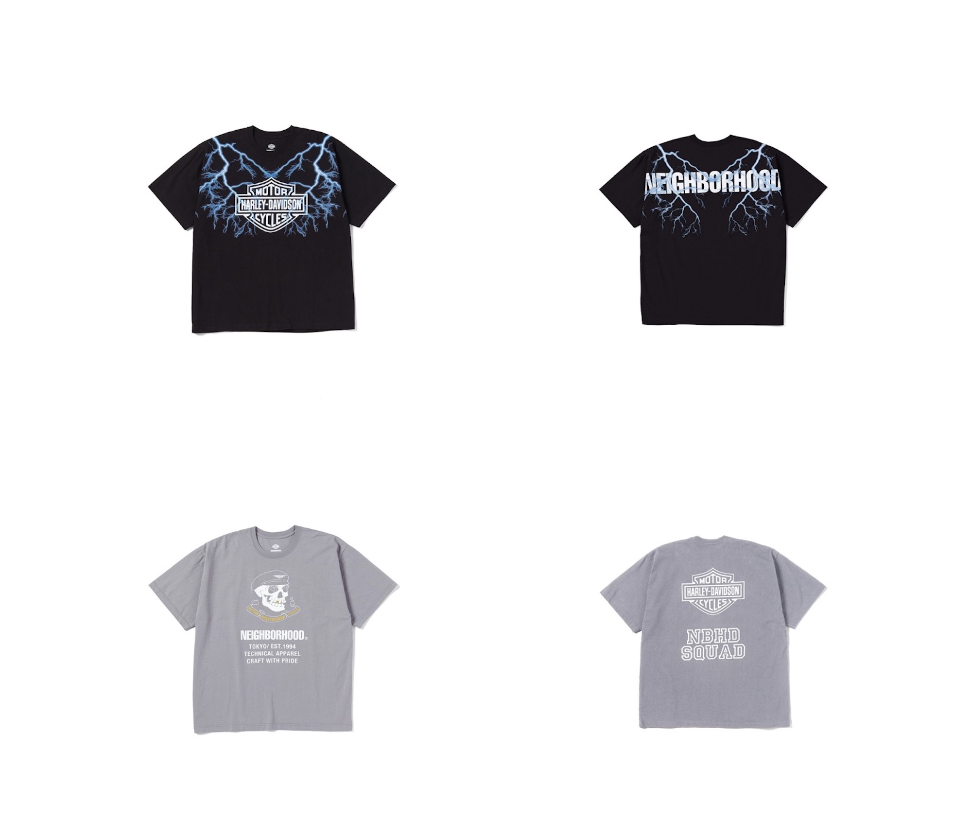 NEIGHBORHOOD x Harley-DavidsonライトニングボルトTシャツ-