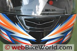 CMS GP-4 motorcycle helmet - chin bar venting