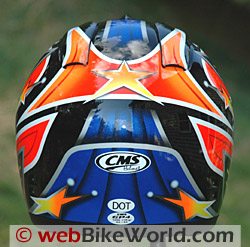 CMS GP-4 motorcycle helmet, rear view
