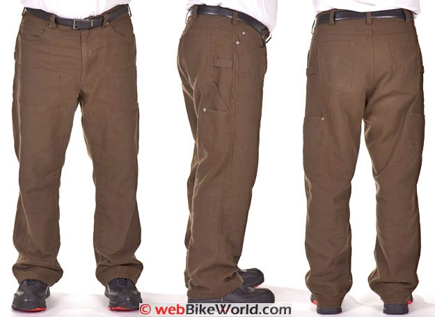 Front, Side and Rear Views of the Duluth Trading Company Fire Hose Logger Pants