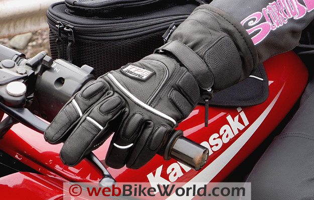 Firstgear Glacier Women's Gloves on the Motorcycle