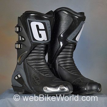 grey motorcycle boots