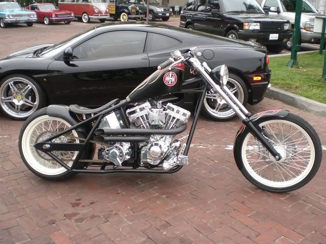 all black chopper motorcycle