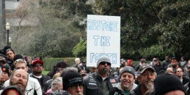 Bikers rally in California against profiling