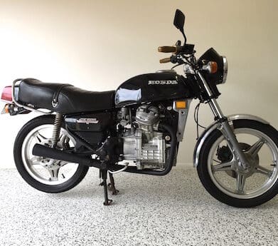 Honda CX500 with single-sided exhaust