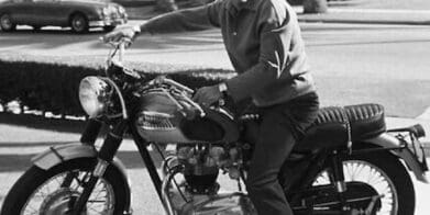 Paul Newman on Triumph Bonneville