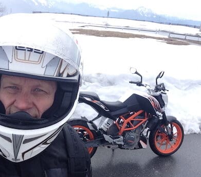 Could have done with heated grips on the KTM 390 Duke launch in Austria