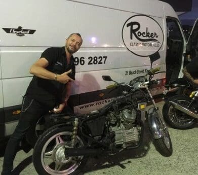 Matt Jones of Rocker Classic Motorcycles with our 1980 Honda CX500