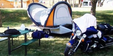 ScarabRV motorcycle camper trailer camping