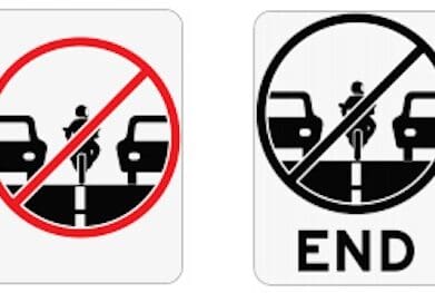 Lane filtering signs