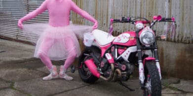 Pink Hello Kitty Ducati Scrambler revenue male slips