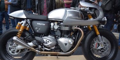 Thruxton R with accessory bubble fairing rounded