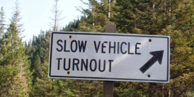 Pull over sign turnout turnouts