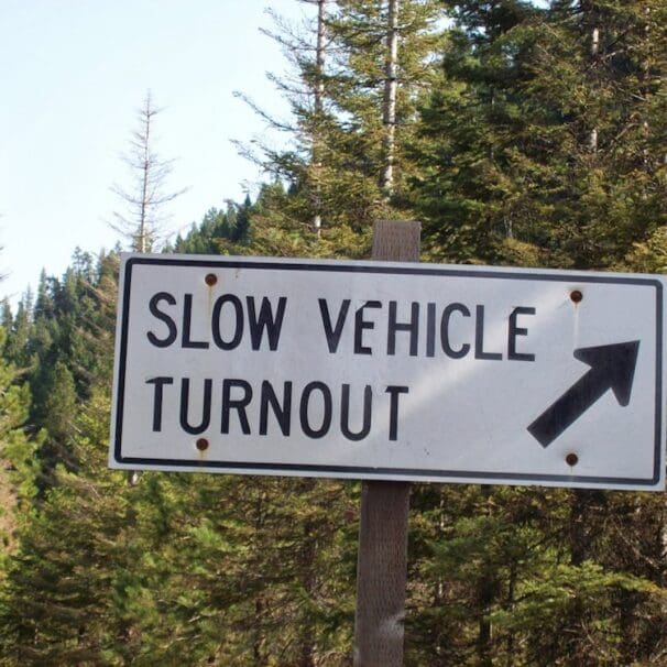 Pull over sign turnout turnouts