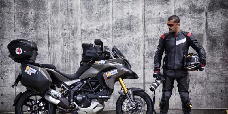 Sundeep Gajjar with a Ducati Multistrada bikes