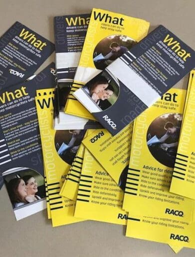 RACQ flyer says road safety is a shared duty