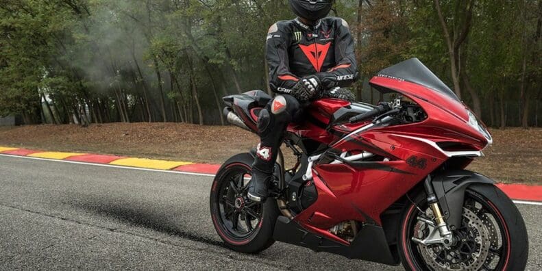 Lewis Hamilton with the MV Agusta F4 LH44 super rich