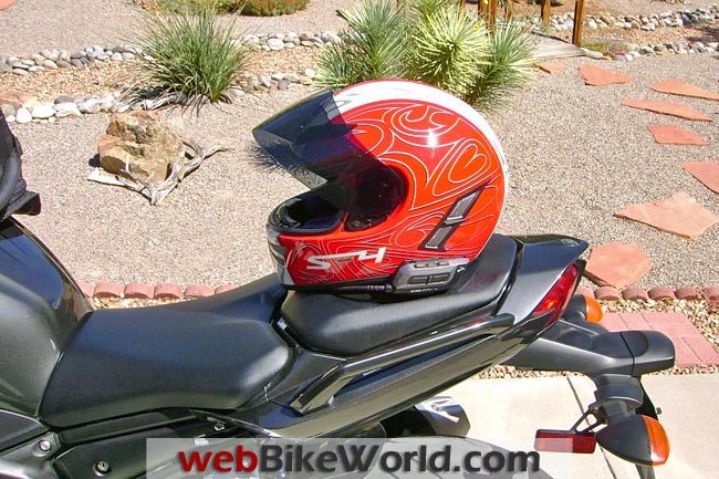 Cardo G4 Intercom on Helmet