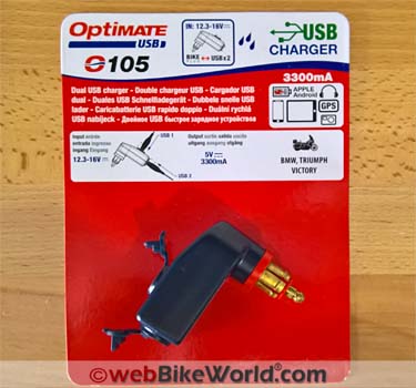 Motorcycle & ATV Battery Chargers Accessories with Bike Plug. Tecmate Optimate USB O-105v2 Smart 