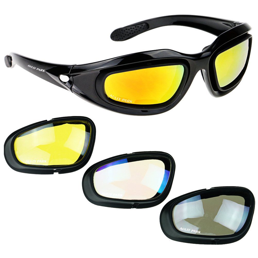 Polarized Motorcycle Riding Glasses Kit with Interchangeable Lenses -  webBikeWorld