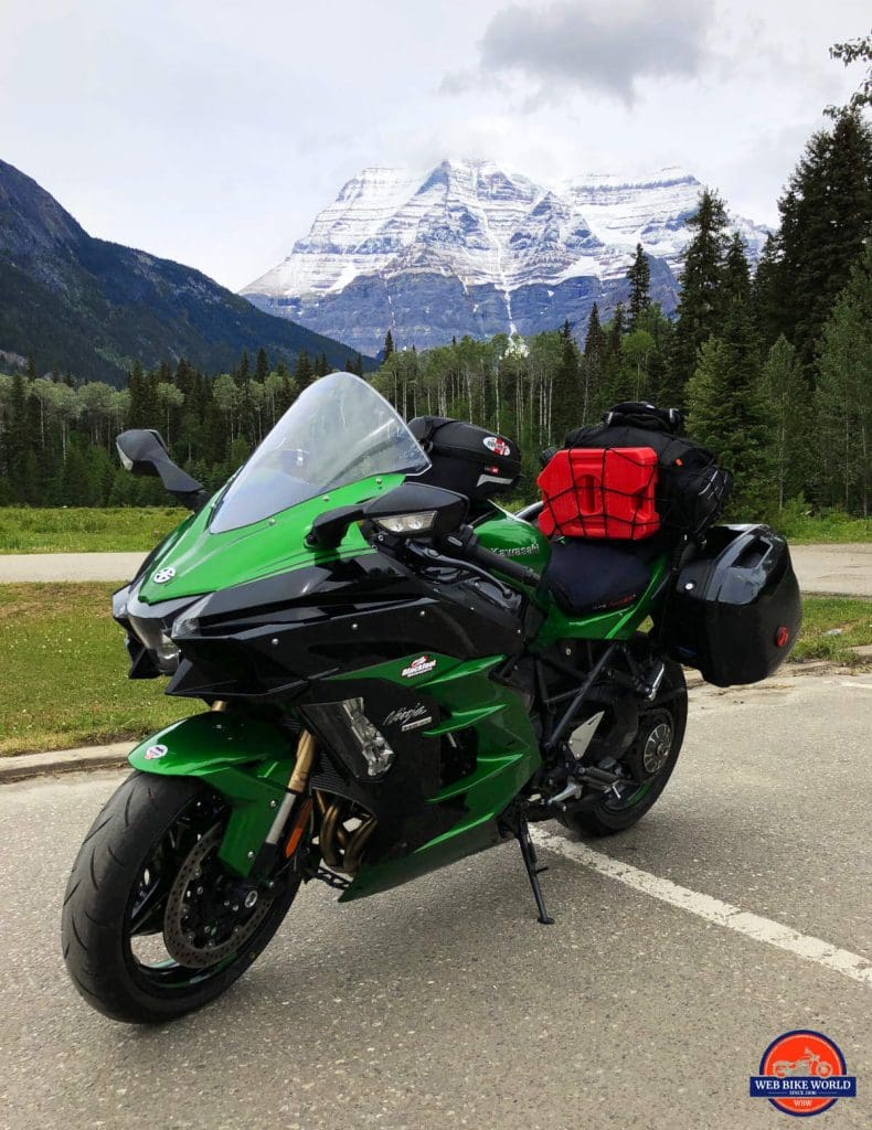 Mount Robson and my Ninja H2SX SE.