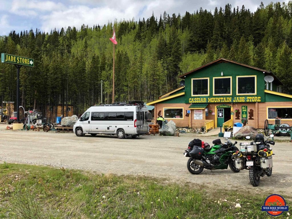 Jade City, BC store and our motorcycles.