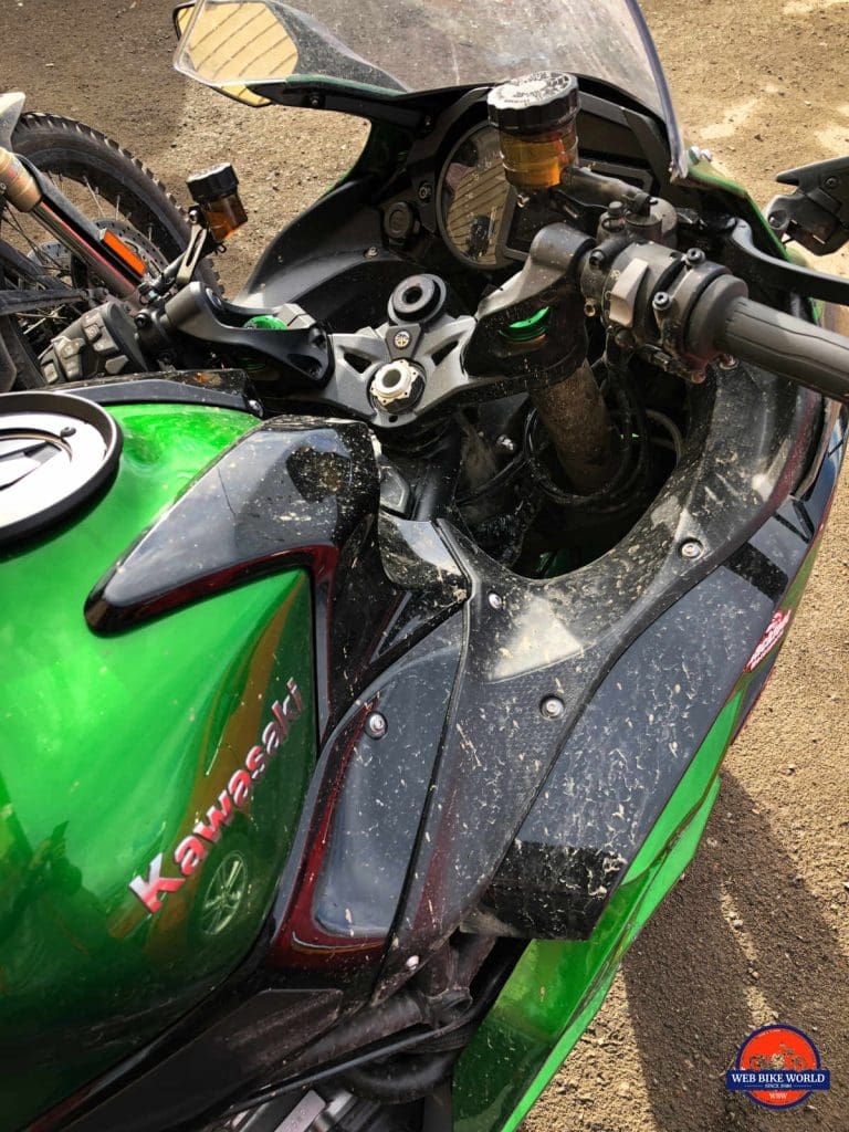 A dirty Kawasaki Ninja H2SX SE