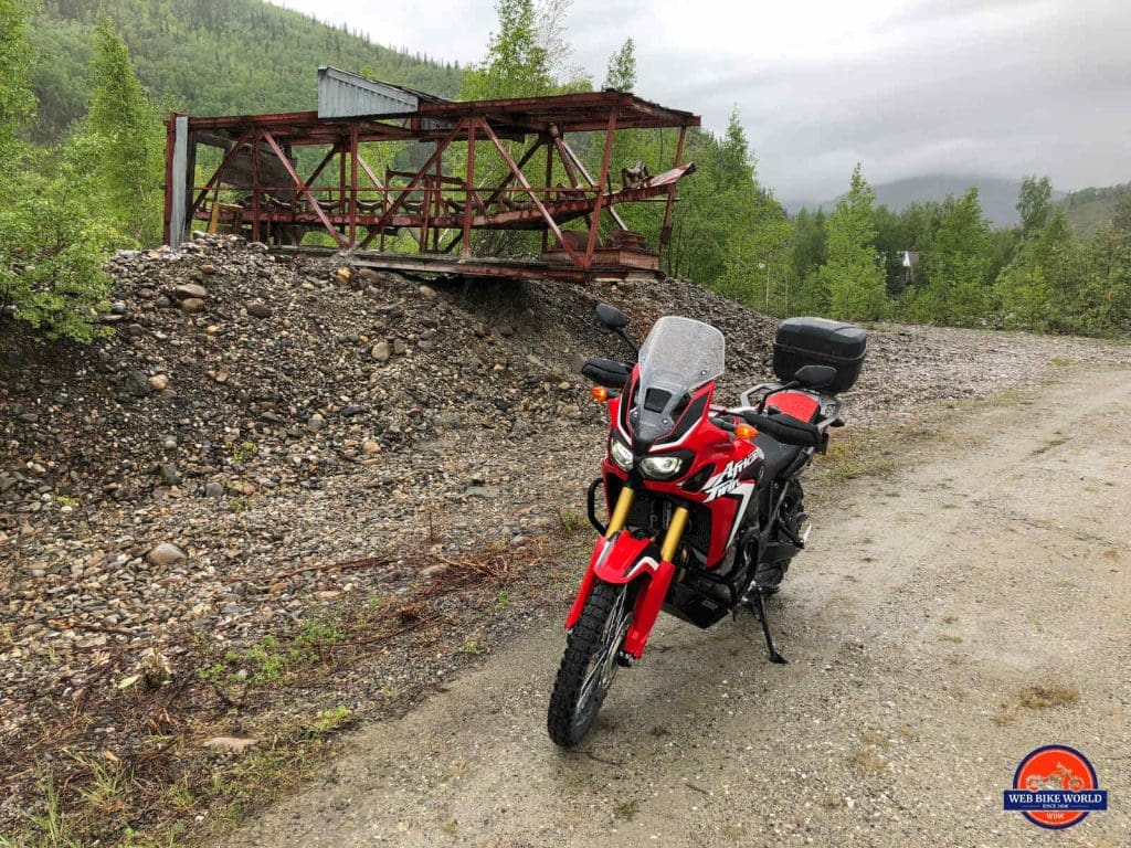 My Honda Africa Twin on the Bonanza Creek Road.