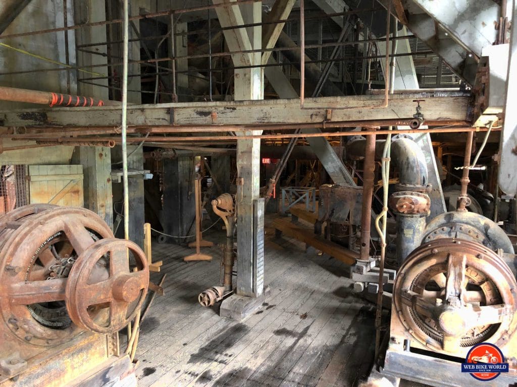 Huge water pumps inside dredge #4.