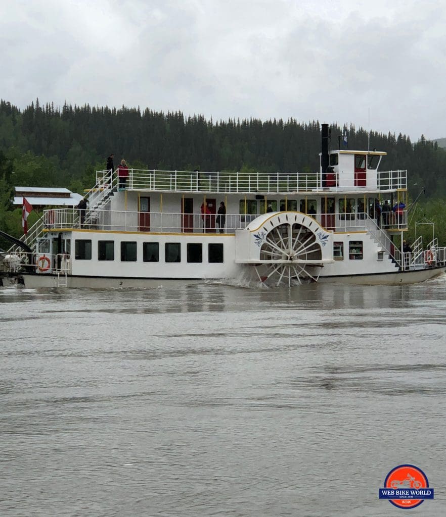 A paddlewheel boat on the MacKenzie River near Dawson City.