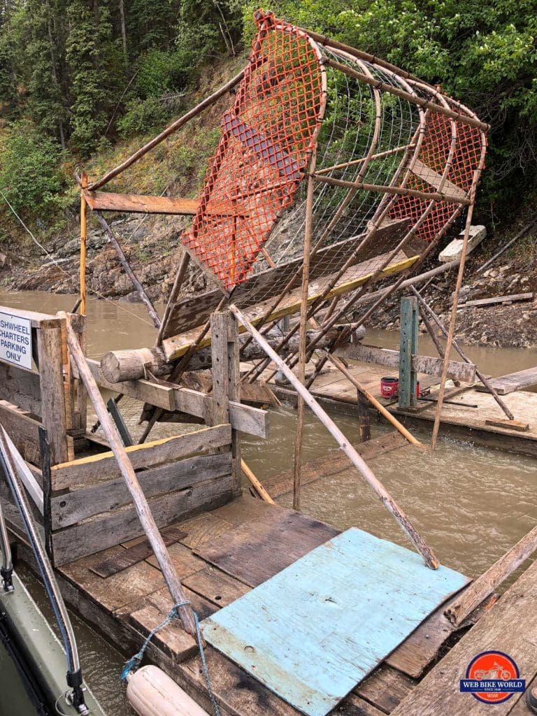 A fishwheel used to catch salmon.