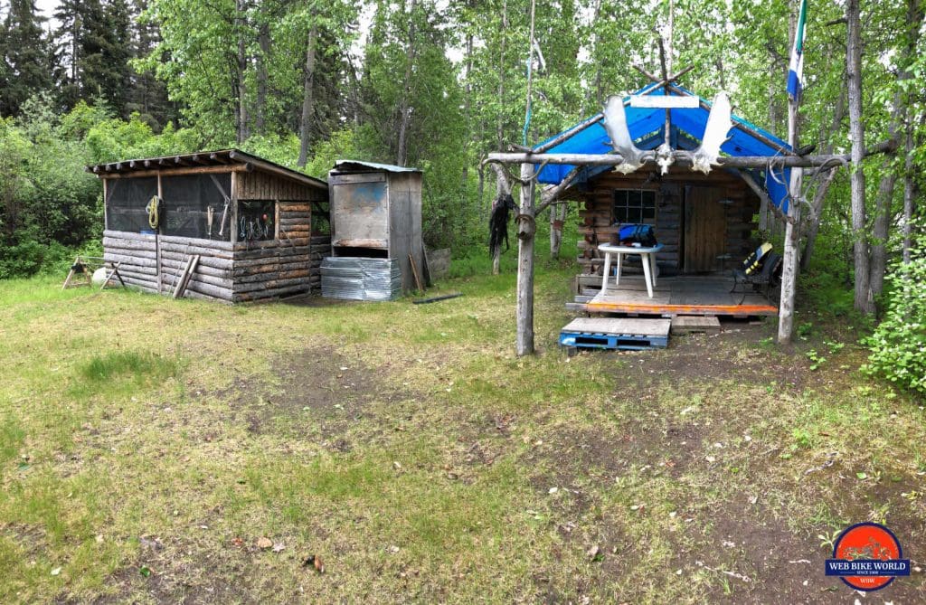 Fishwheel Tours fish camp on an island near Dawson City.