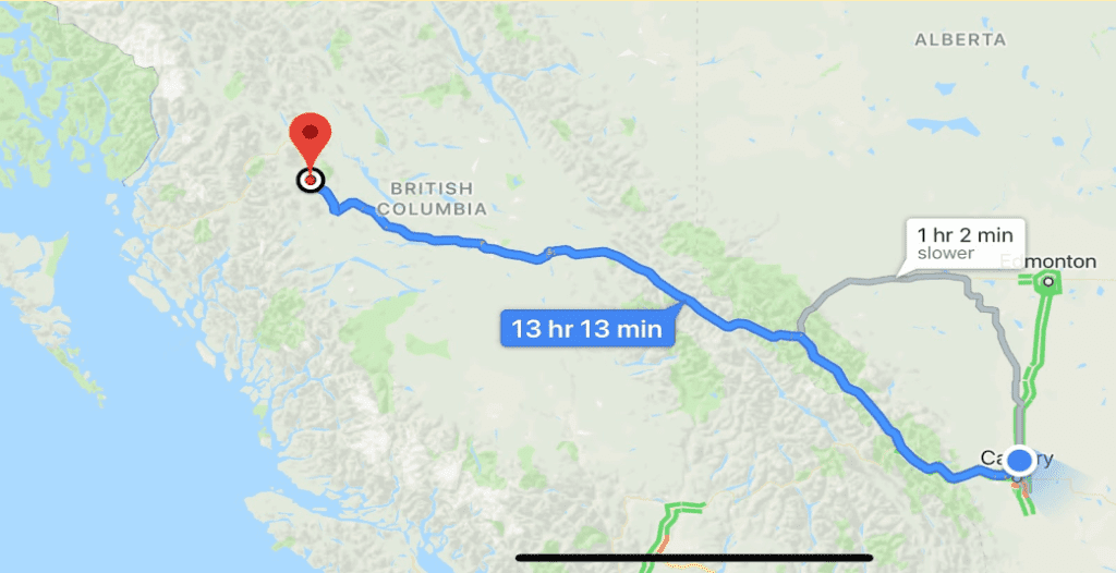 My route for day 1 on the ride to Tuk.