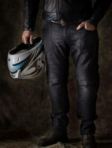 Pando Moto Karl Devil Motorcycle Riding Jeans Full View on Model