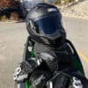 Simpson Mod Bandit helmet in Canmore, Alberta with 4SR 96 Stingray gloves.