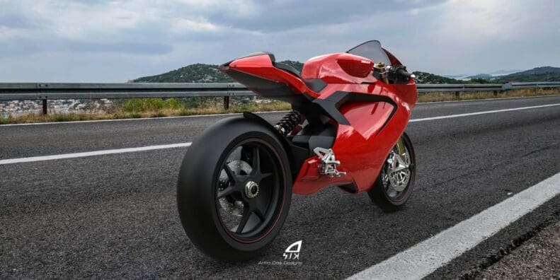 Ducati Electric Motorcycle Rendering