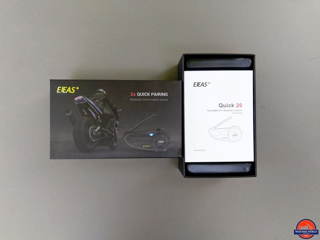 EJEAS Quick 20 Bluetooth Helmet System retail box