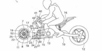 Kawasaki three-wheeled tilting motorcycle