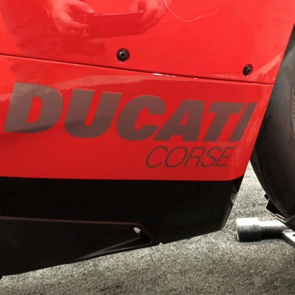 2020 Ducati Panigale V4 916 25th Anniversario Edition lower fairing detail "Ducati Corse"