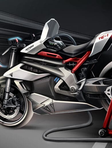 Triumph's TE-1 Electric Superbike Concept Art