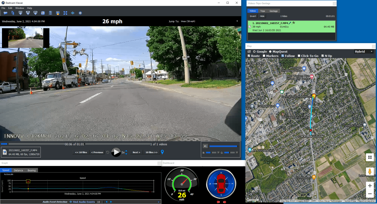 dashcam viewer by earthshine software