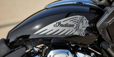 An Indian Challenger With the company logo on the gas tank