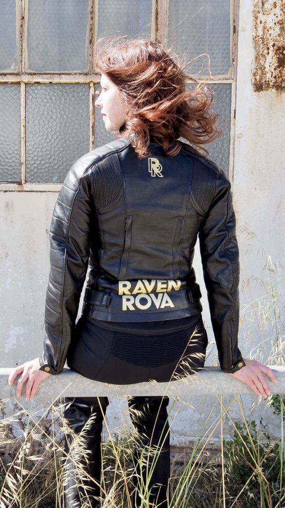 A model featuring the Raven Rova Raven Black Leather Jacket