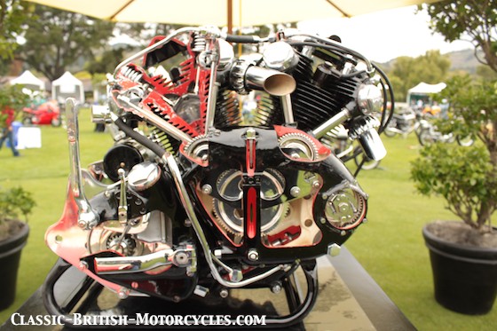vincent v-twin engine, vincent motorcycle pictures, quail motorcycle gathering, vincent black shadow engine pictures