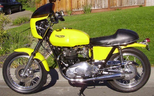 Yellow Bike, Triumh Bonneville, Cafe Racer, Triumph Cafe Racer