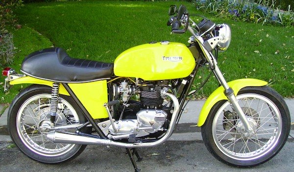 Yellow Bike, Triumph Bonneville, Cafe Racer, Triumph Cafe Racer