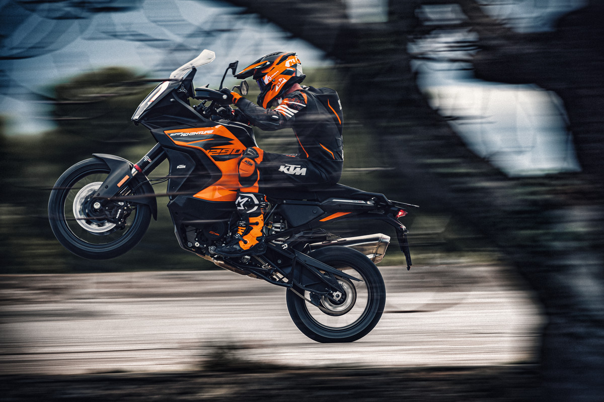 A view of a KTM bike featuring KTM's new 2022 Re-Programmed Semi-Active Suspension