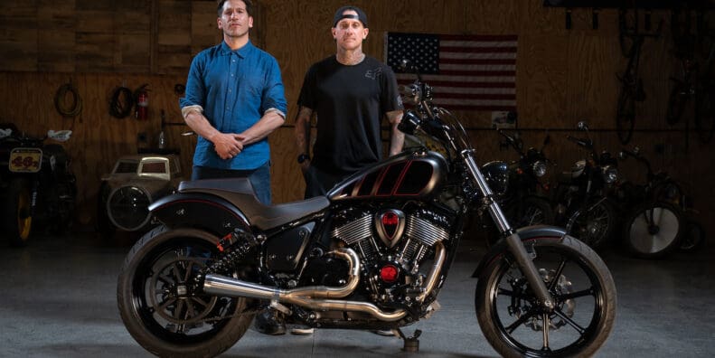 Media connected to the custom indian chief build from indian motorcycles, created by FMX legend Carey Hart