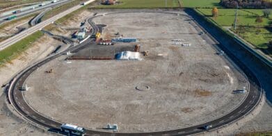 A view of the "Arena of the Future" - an electric charging highway in Italy currently undergoing test phase