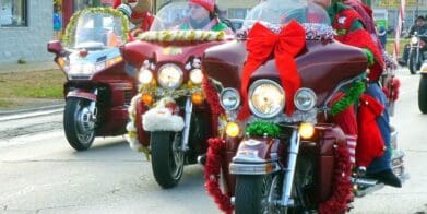 A view of the Toys For Tots Motorcycle Parade, also known as the World's largest motorcycle parade - and everything goes to charity.